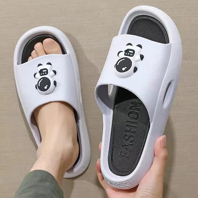 New summer casual men's slippers cartoon astronaut korean trendy indoor home bathroom bath slippers couple