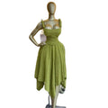European and american cross-border women's fashion:  summer new sleeveless camisole top and asymmetrical midi skirt set