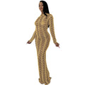 X5351   fashion new sexy nightclub rhinestone mesh see-through long sleeve dress