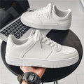 Men's skate shoes - spring 2026 new collection: breathable, athletic, casual mesh sneakers for teens - trendy, versatile, solid color white sneakers for men