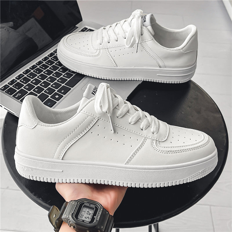 Men's 2026 spring new arrivals: white sneakers - breathable, casual, versatile, student style, athletic skate shoes, korean trendy footwear for men