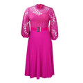 European and american women's clothing  summer new arrival: elegant lace patchwork, pleated, hollow-out, sexy plus size african dress - export quality
