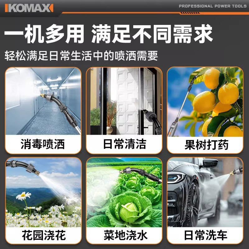 Portable electric sprayer - rechargeable disinfectant sprayer with long battery life, high pressure, and long-range spray capability