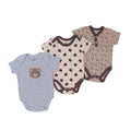 Baby short-sleeved butt-covering cotton girl boy baby triangle khaki suit jumpsuit rompers children's clothing new arrival