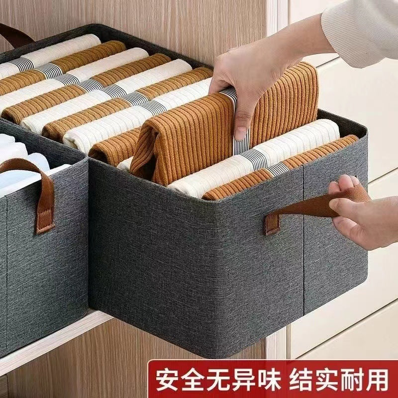 Organize storage box Uncovered foldable cation storage box Wardrobe Home clothes pants Portable storage box
