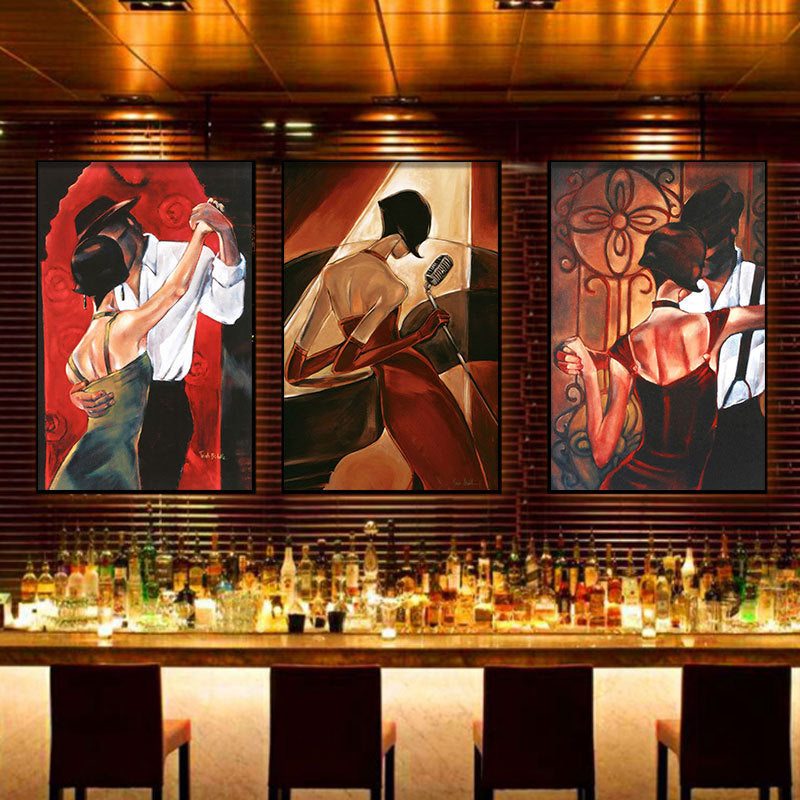 Bar decorative painting industrial style retro beautiful woman ktv box dance hall clear bar background wall painting creative painting