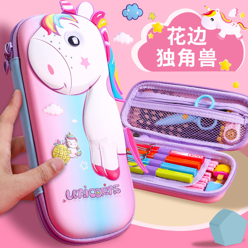 School season pencil bag ins wind niche large-capacity stationery bag high value primary school student stationery box 3D pencil case wholesale