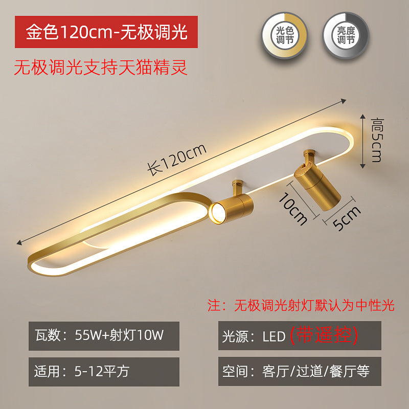 Corridor ceiling light, aisle light, creative personality, strip with spotlights, no main lighting, simple modern cloakroom lighting