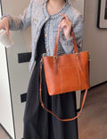 Large genuine leather women's bag 2025 new trendy fashion large capacity cowhide crossbody bag women's handbag tote shoulder bag