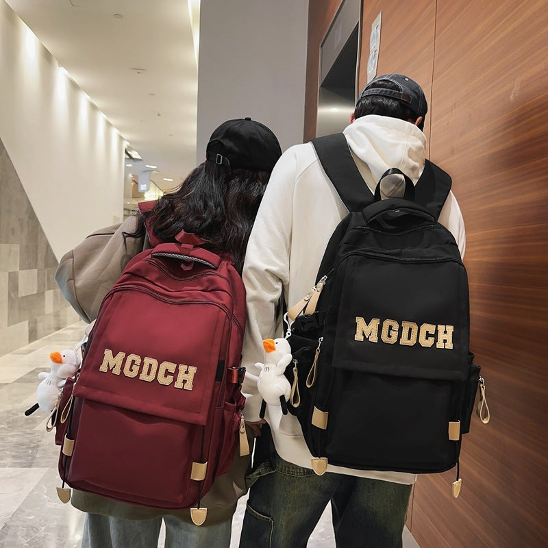School bag women's new large-capacity backpack crossbody bag men's junior high school high school burden reduction primary school students diagonal span bag