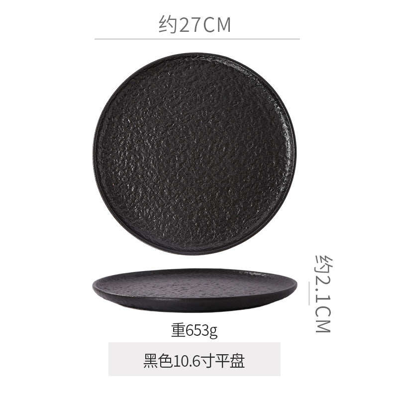 Rock pattern artistic conception cold dish plate creative classy sense hotel restaurant asymmetrical plate private dish ceramic tableware
