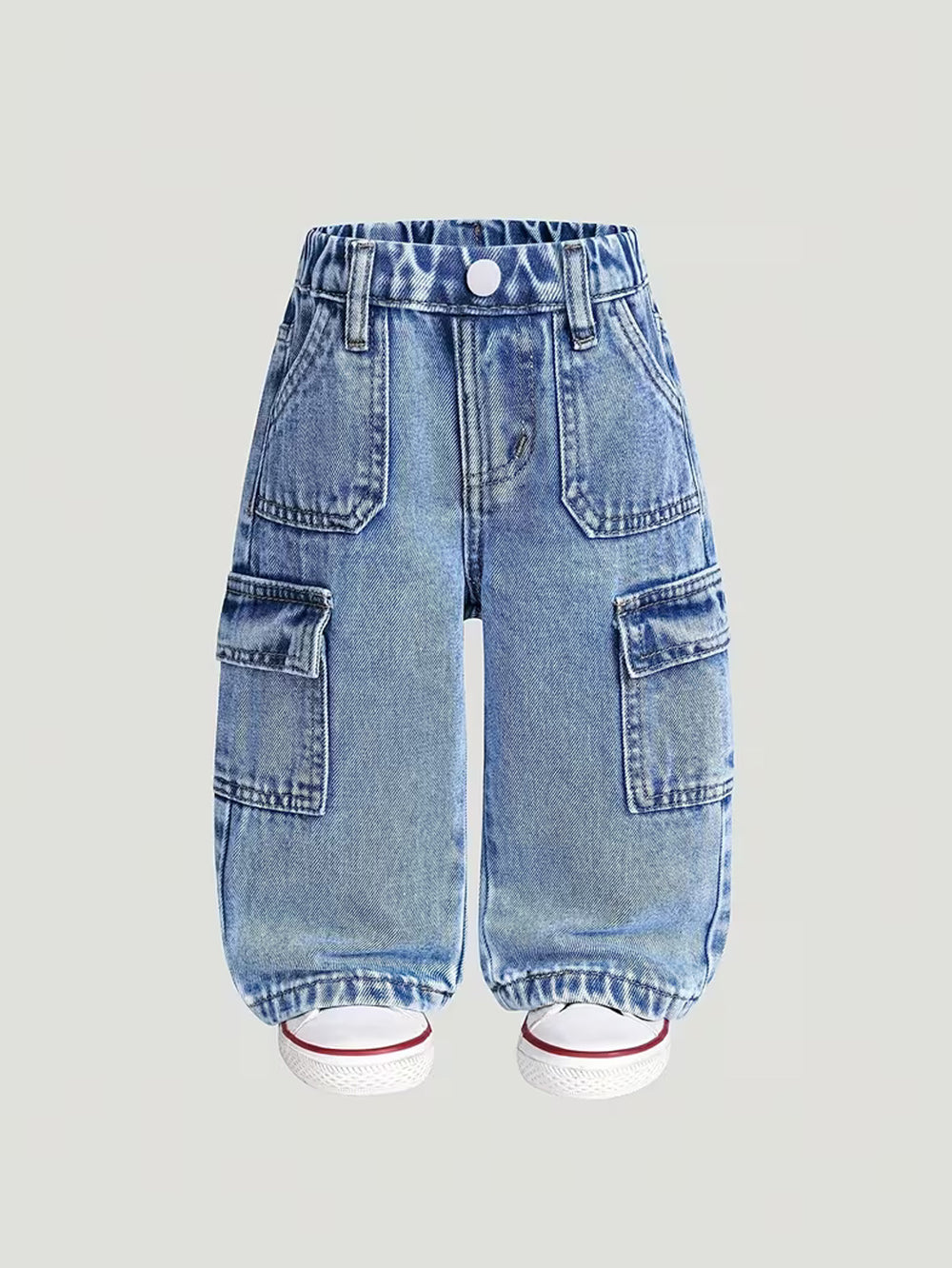 girls' spring/autumn denim pants: new styles for toddlers and young children, loose-fit casual straight-leg trousers, stylish and versatile wide-leg pants for kids