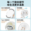 multifunctional night light clip fan - usb rechargeable portable mini fan for students, dorms, and quiet operation