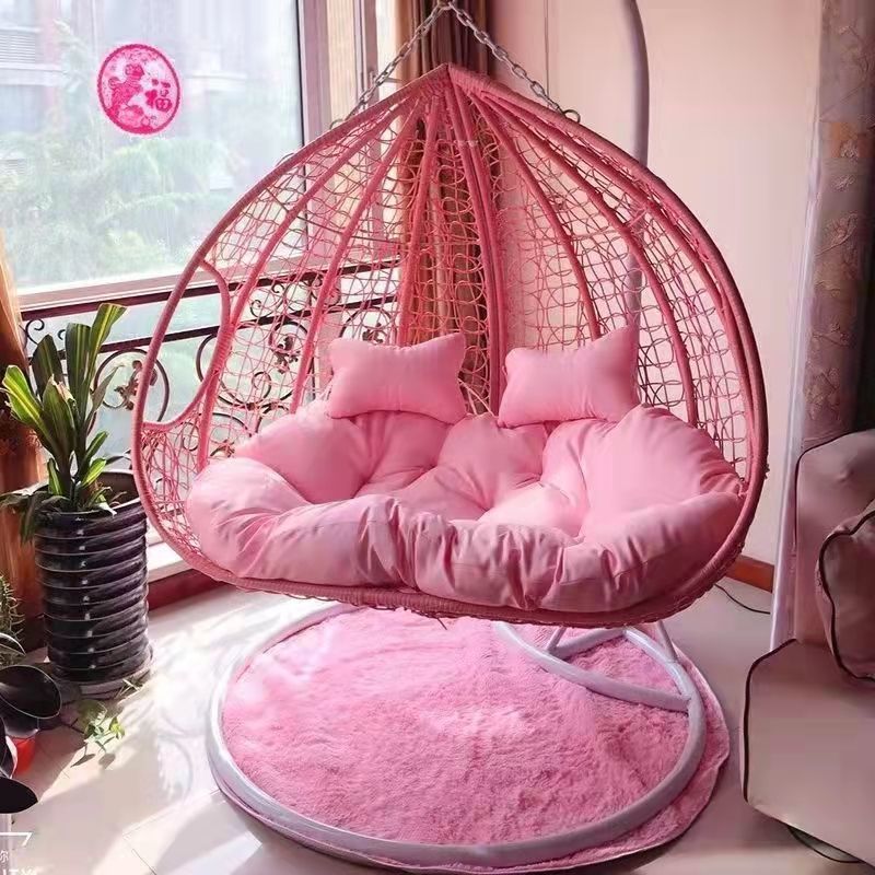 Romantic hanging basket rattan chair for home indoor hanging chair swing adult hammock balcony single double living room rocking lounge chair