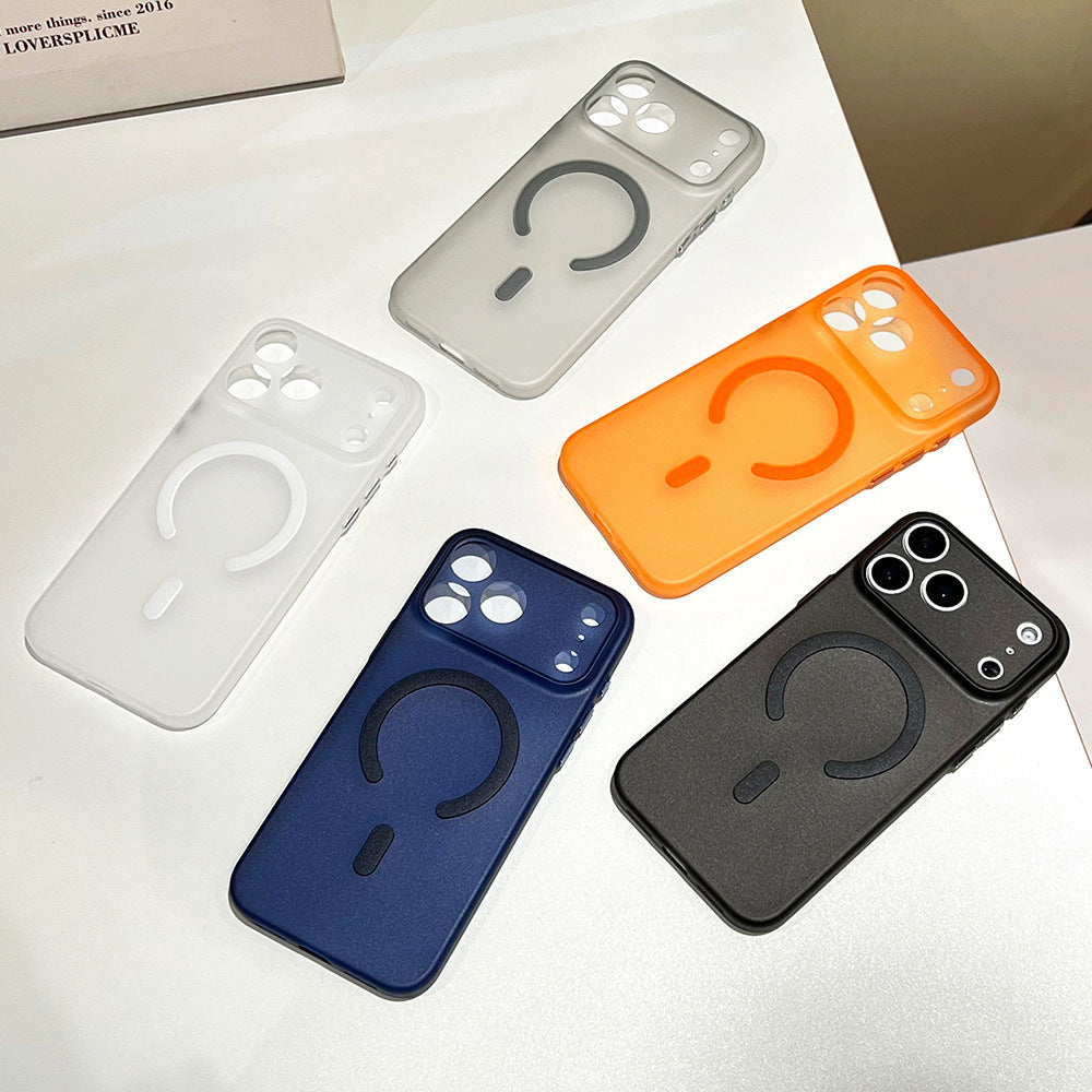 Ultra-thin matte magnetic case suitable for apple 17promax mobile phone case, thin, stain-resistant and versatile iphone18 hard case