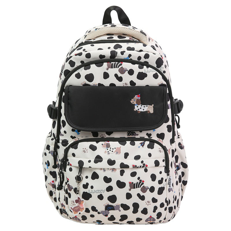 New girl student high-value schoolbag junior high school backpack primary school student printed high school student large-capacity backpack