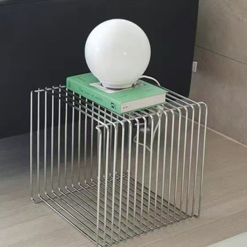 Casual sofa side table popular medieval creative mini storage rack line small table carbon steel newspaper rack coffee table