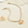 Pearl shell necklace wholesale european and american fashion hot-selling vacation style pendant niche high-end personalized knot necklace