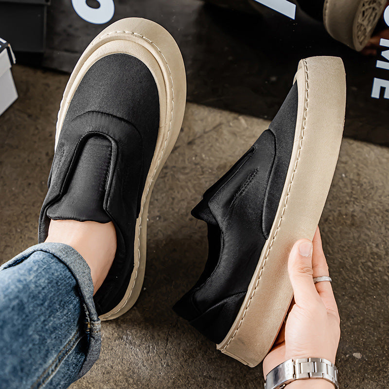 Canvas men's shoes 2025 winter new anti-slip thick sole breathable lightweight slip-on sneakers men's athletic shoes