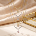 Hot-selling japanese and korean style cubic zirconia teardrop necklace. lightweight luxury, niche design, high-end and elegant, non-tarnishing choker for women