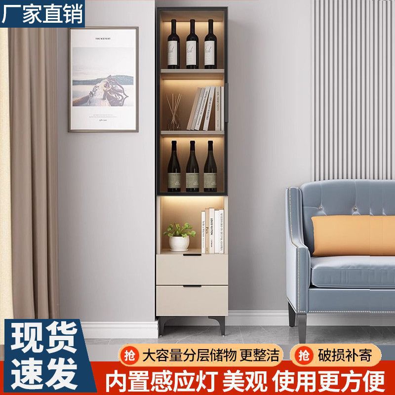Solid wood corner locker Multifunctional storage corner cabinet Household living room corner cabinet Side cabinet Bookcase shelf