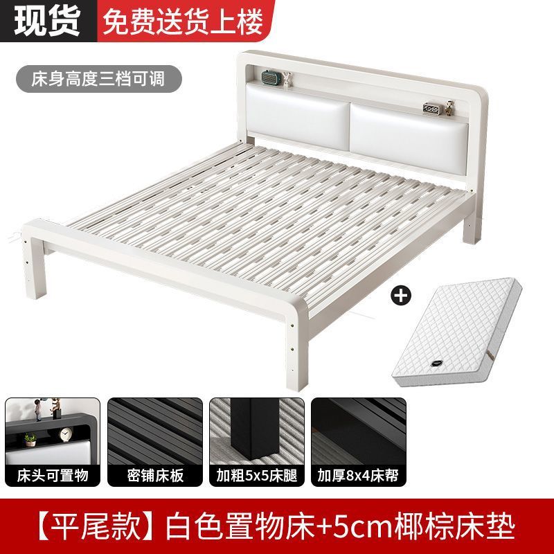 Extra thick iron frame bed carbon steel bed rental house assembled iron bed bold dormitory iron bed bedroom simple bed big sale