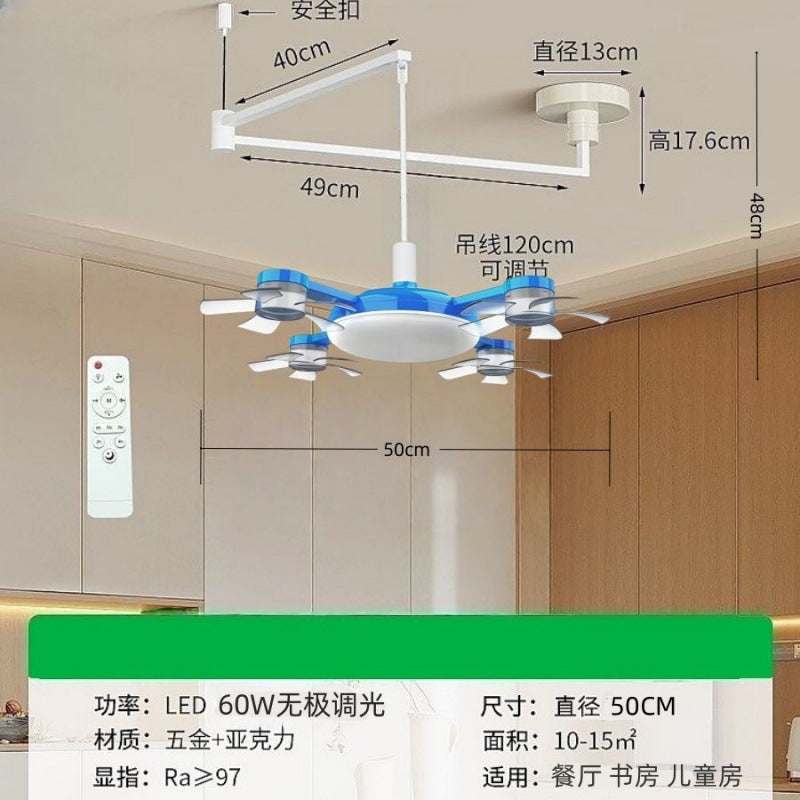 Medieval Fan Rocker Arm Restaurant Chandelier French Cream Displaceable Dining Table Bar Light Japanese Tea Room Dining Room Lighting