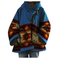 new autumn/winter women's long-sleeved hooded coat - dragon & phoenix print wool blend - perfect for  &  export (us/eu styles)