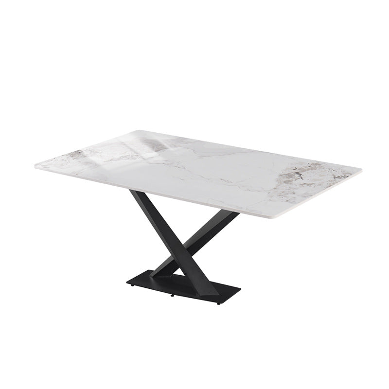 Factory direct italian-inspired luxury sintered stone dining table - modern minimalist rectangular dining table for small spaces