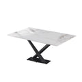 Italian light luxury sintered stone dining table and chairs set - modern minimalist rectangular dining table for small spaces
