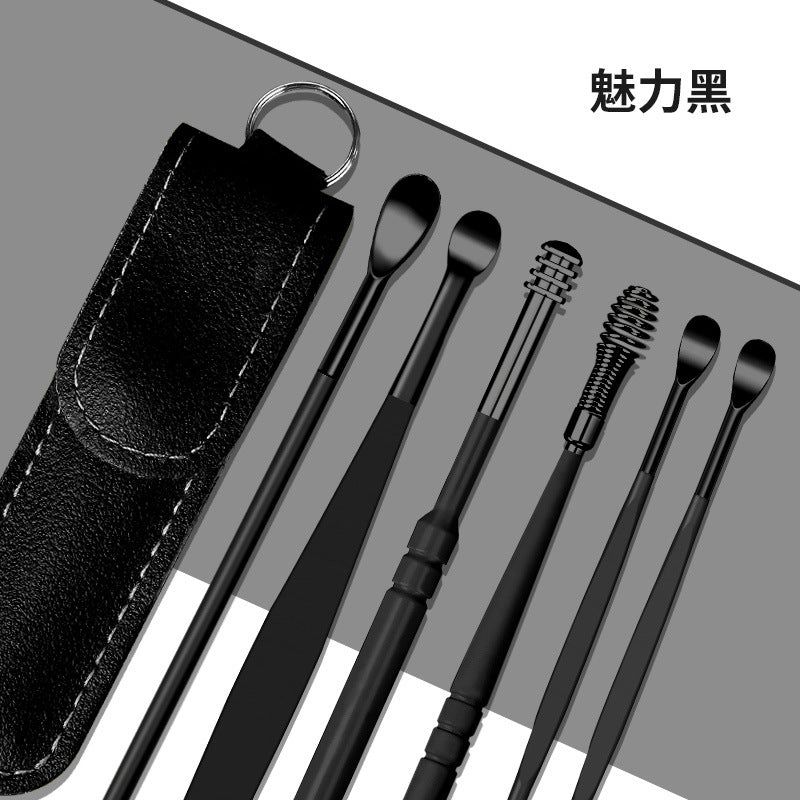 6-piece stainless steel earwax removal kit - double-ended, portable ear picks for kids, ear cleaning tools - in stock