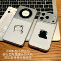 Suitable for apple 17promax mobile phone case simple bow black and white couple cat iphone18 anti-fall soft case