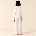 Girls' white suit set - spring/autumn new arrival: stylish and chic children's blazer and wide-leg pants two-piece outfit