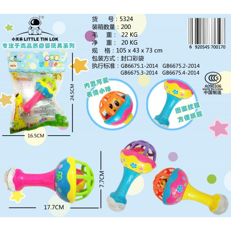 Cross-border South East Asia Baby Hand Rattle Toy Storage Box Baby Coaxing Artifact Sand Hammer Educational Teeth Biting Tooth Glue Ball Set