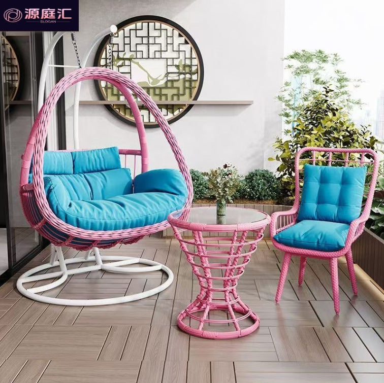 Lazy hammock hanging basket rattan chair for home cradle chair indoor balcony hanging chair courtyard bird's nest hanging plant double swing