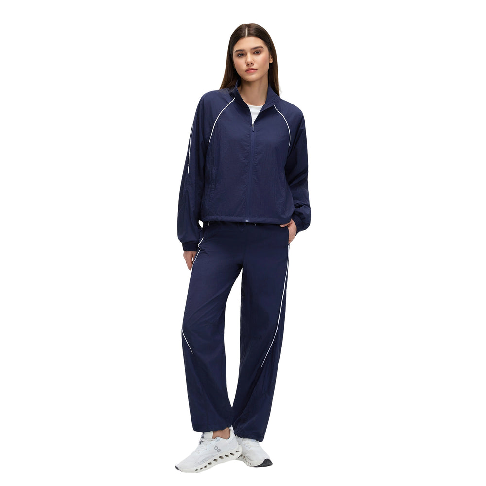 Spring/summer lightweight breathable zip-up jacket short training fitness outdoor casual running sports set for women