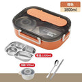 Sealed insulated lunch box for students and office workers, portable compartmentalized lunch box, large capacity 304 stainless steel with soup bowl