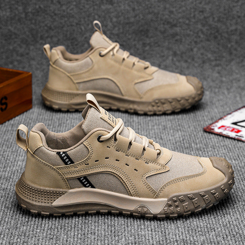 Men's 2026 spring new outdoor construction work shoes, trendy workwear sneakers, anti-slip, wear-resistant, lightweight hiking shoes for men