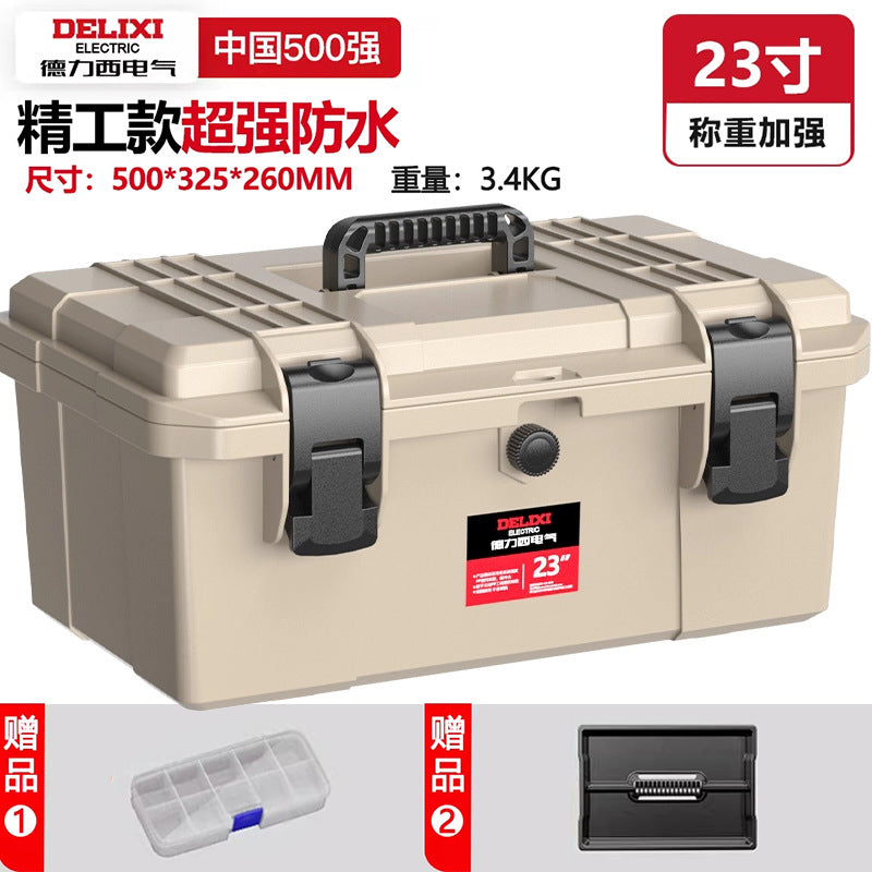 Delixi Electric Tool Box Hardware Multi-layer Thickened Waterproof Electrical Box Multifunctional Household Tool Storage Box