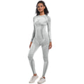 seamless knit high-stretch longline ski suit set, activewear running fitness yoga two-piece set for women