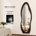 Clothing store fitting mirror new chinoiserie medieval full-length mirror for home living room floor-standing wall-mounted special-shaped mango full-length mirror