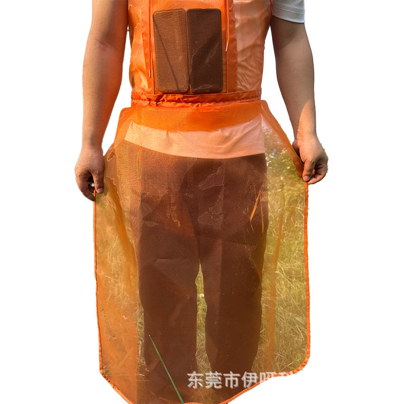 Breathable mowing apron, logging protective apron, splash-proof and oil-resistant, adjustable length, unisex, double-layer fabric skirt