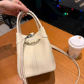 2026new arrival first layer cowhide pebbled vegetable basket shoulder crossbody armpit bag bucket bag work clothing genuine leather women's bag