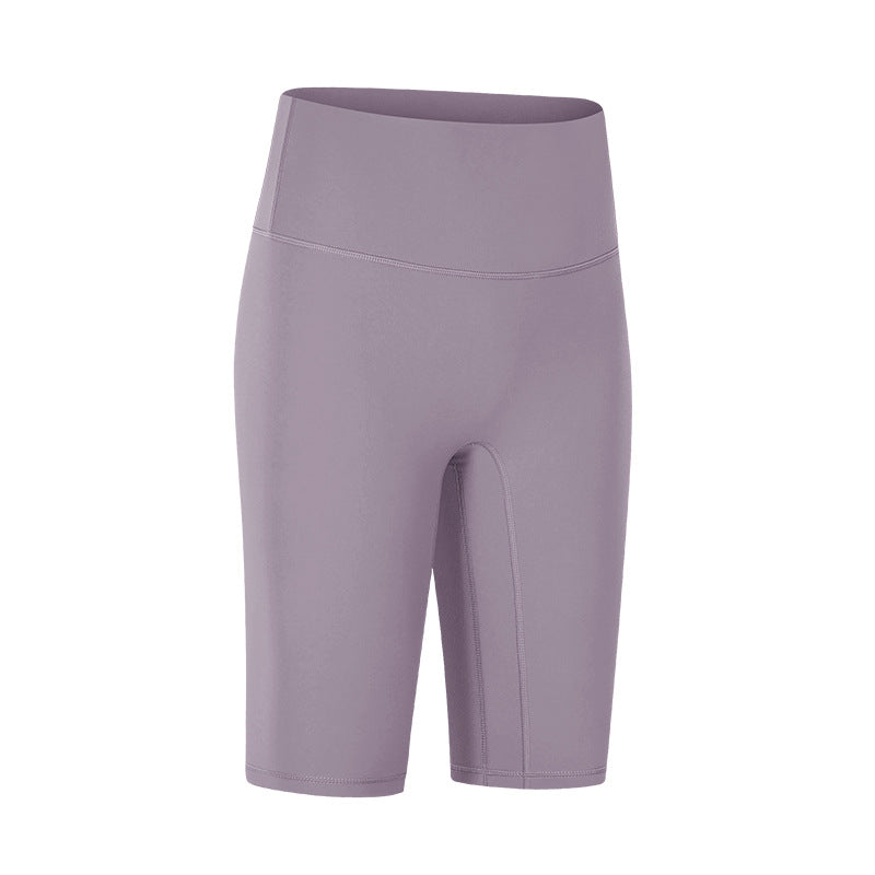 Spring/summer new arrival: seamless double-sided brushed yoga shorts - high-waisted, stretchy, outdoor sports capris for women (model: dk066)