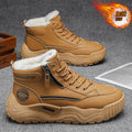 High-top men's shoes winterfleece-linedheattech cotton shoes youth leather waterproofnon-slip outdoor cold-resistant snow boots