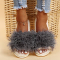 New one-strap plush slippers - amazon cross-border cotton slippers - candy colors - autumn/winter korean style casual fuzzy slippers for women