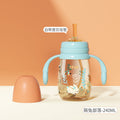 Dual-use straw cup for toddlers (1-2-3 years) with handle - leak-proof ppsu sippy cup for babies and young children - anti-choking design for learning to drink