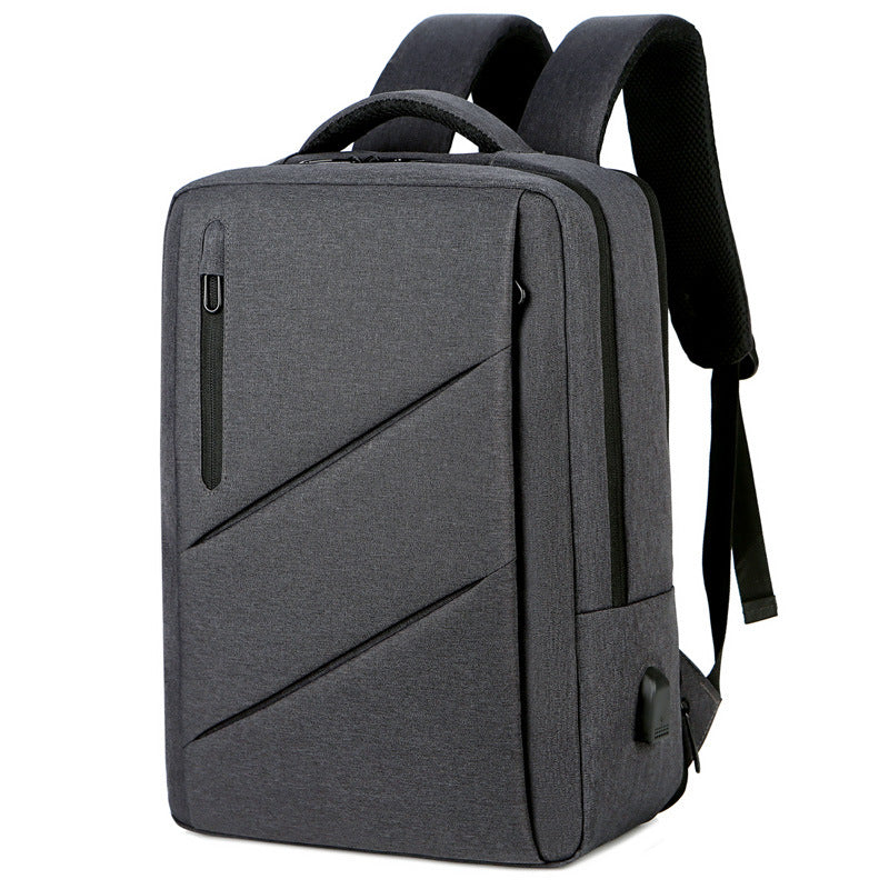 New business backpack 15-inch computer bag USB charging port expandable business travel backpack can be printed with logo