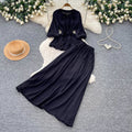 Light mature style work clothing pleated easiest for match two-piece set for women autum strap waist slimming lookelegantsuit