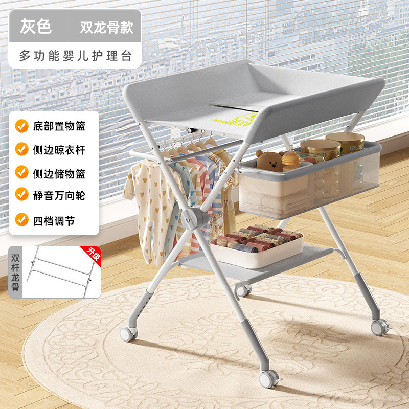 Diaper changing table - portable, multifunctional, foldable, washable baby bed for diaper changing and bathing